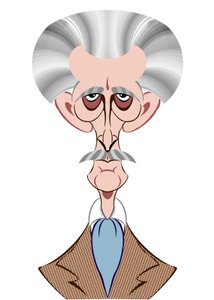 Peter Cushing as Doctor Who - caricature by Neale Osborne
